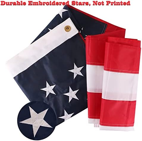 Amerikai Zászló 3x5 Szabadtéri által LinaGarten, Hímzett Csillagok, Varrott Csíkok,420D, nagy teherbírású Anyagból,Fakulnak