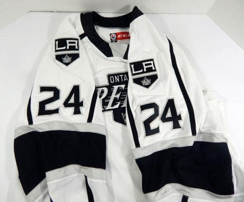 2019-20 Ontario Uralkodása Derek Forbort 24 Játékban Használt Fehér Jersey 60 DP33612 - Játék Használt NHL-Mezek