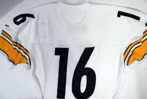 1998 Pittsburgh Steelers 16 Játék Kiadott Fehér Jersey 48 DP21176 - Aláíratlan NFL Játék Használt Mezek