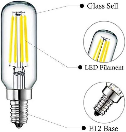 Attaljus E12 LED Izzók, 4W Egyenlő 35W E12 Gyertyatartót LED Izzó, fényes Nappal 6000K Átlátszó Üveg, T6 T25 E12 Edison-Izzó,
