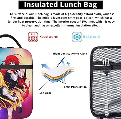 High School Dxd Ebéd Bag 3d-s Anime Hő Szigetelt Ebédet Újrafelhasználható Ebéd a Thermal Táska Hordozható Tote Bags Az Iskola