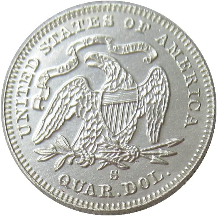 Egyesült ÁLLAMOK 25 Cent Zászló 1872 Ezüst Bevonatú Replika Emlékérme