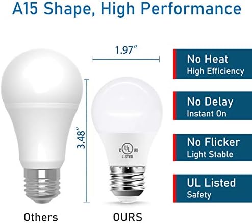 LED Hűtőszekrény Izzó 60 watt Egyenértékű, A15 Készülék Izzó Tartomány Hood Mikrohullámú sütő, Gáztűzhely Kapucni, Vízhatlan