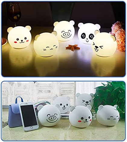 LJFLI Éjszakai Fény Lámpa Gyerekeknek Baba Óvoda a Gyermekek Világítás 3D Szilikon lámpa Haza Újratölthető szemvédő Panda