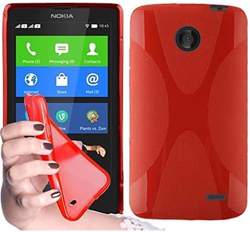Cadorabo Esetben Kompatibilis Nokia Lumia X Candy Apple RED - Ütésálló, valamint karcálló TPU Szilikon Fedő - Ultra Vékony
