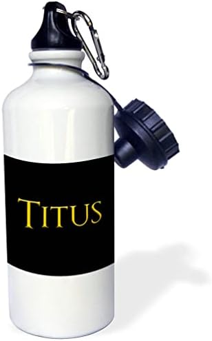 3dRose Titus népszerű kisfiú neve az USA-ban. Sárga, fekete, elegáns... - Víz Palackok (wb-370870-1)