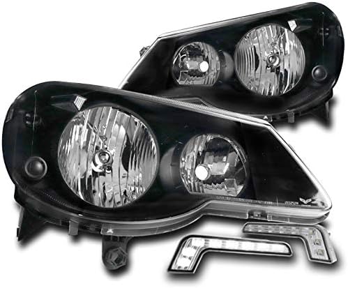 ZMAUTOPARTS Csere Fekete Fényszórók, Fényszóró a 6.25 Fehér LED Világítás DRL A 2007-2010 Chrysler Sebring