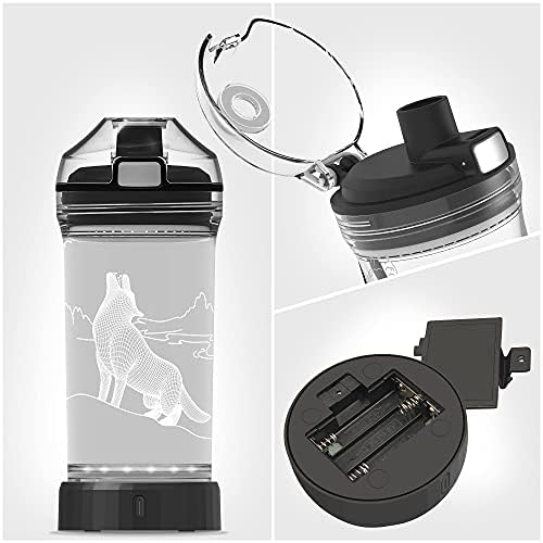 Farkas Ajándékok, világít Fiú Víz Üveg 3D Állat-Farkas Design - 14 OZ BPA Mentes Tritan Környezetbarát - Iszik Csésze Ajándék