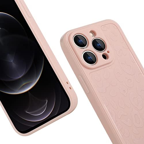 SAKUULO Kompatibilis az iPhone 12 Pro Max Esetben Rózsaszín Leopárd Design Puha Telefon Esetében Ütésálló Kamera védőburkolat