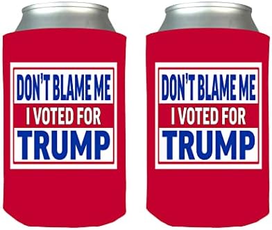 Vicces Neoprén Ne Engem Hibáztass, Szavaztam Trump Összecsukható Sör Üveg Ital Hűtő Ujjú 2 Csomag Piros