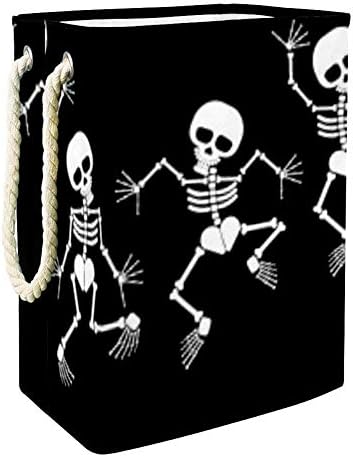 Inhomer Készlet Csontvázak a Halloween 300D Oxford PVC, Vízálló Szennyestartót Nagy Kosárban a Takaró Ruházat, Játékok Hálószoba