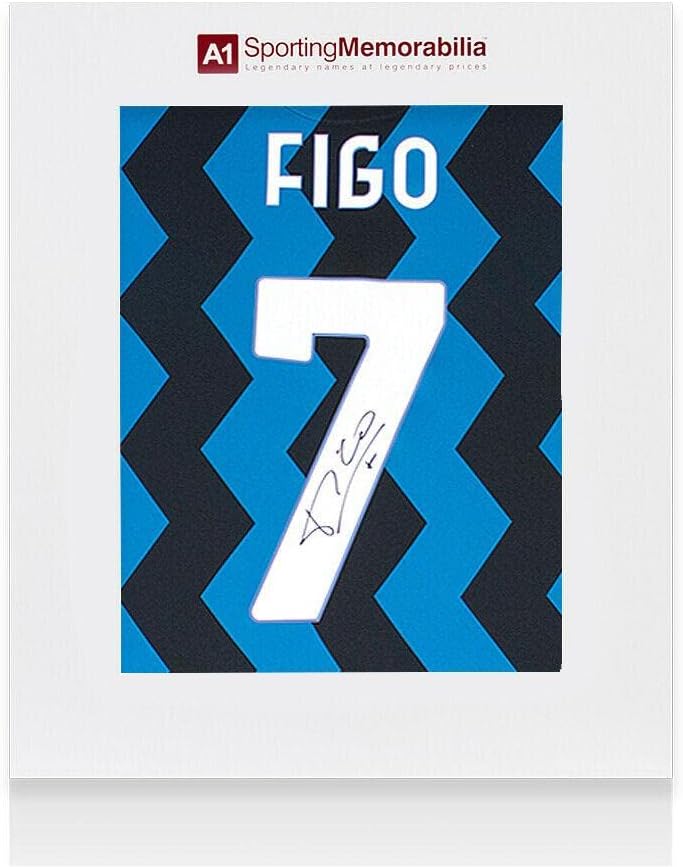 Luis Figo Aláírt Inter Milan Ing - 2020-2021, Szám 7 - Díszdobozban - Dedikált Foci Mezek