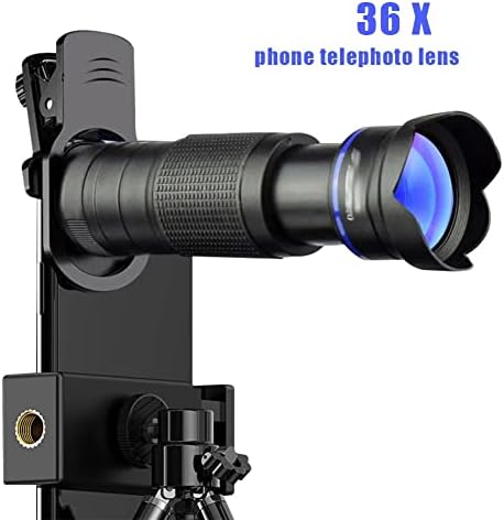 FGUIKZ 4 1 Telefon Kamera Teleobjektív 36X Zoom Clip-on Telecope Makró Halszem Széles Angyal Lencse Készlet (Színes : E)