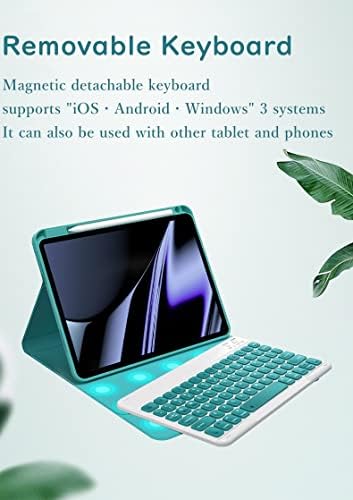 kaitesi iPad 10 Generáció 2022 10.9 Keyboard Case - Homorú Kulcs - Levehető Bluetooth Billentyűzet Aranyos Vékony Bőr Folio