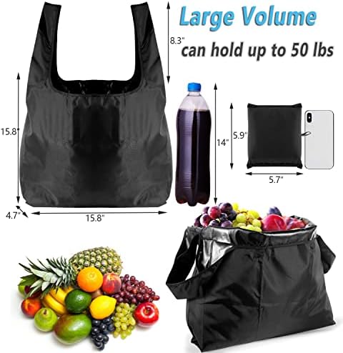 DUDETOP Bevásárló Táskák Újrafelhasználható Táskák Összecsukható Bevásárló Táskák Nagy 50LBS Tote Bags