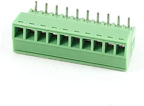 X-mosás ragályos Zöld 10Pin 3,5 mm-es Távolság a NYÁK-Csavaros sorkapocs Csatlakozó 300V 8A AWG22-16(Zöld 10Pin 3,5 mm-es