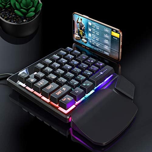 Esenlong Vezetékes Gaming Billentyűzet RGB Háttérvilágítás 35 Kulcsok Egy Kézzel Billentyűzet Hordozható Mini Gaming Billentyűzet