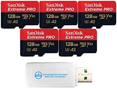 128GB SanDisk Micro SDXC-Extreme Pro Memória Kártya (Öt Csomag) Működik GoPro Hero 7 Fekete, Ezüst, Hero7 Fehér (SDSQXCD-128G-GN6MA)