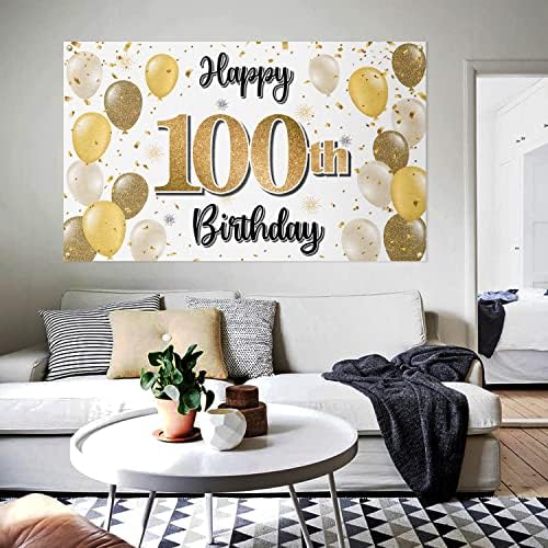 LASKYER Boldog 100 éves Nagy Banner - Egészségedre 100 Éves Születésnapját Haza Fal Photoprop Hátteret,100 Szülinapi Parti