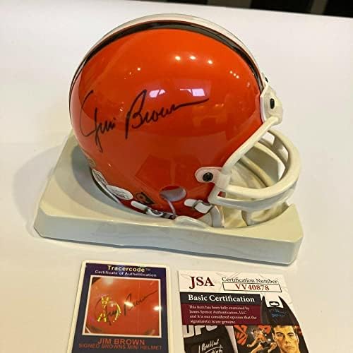 Jim Brown Aláírt Hiteles Riddell Cleveland Browns Mini Sisak SZÖVETSÉG COA - Dedikált NFL Mini Sisak