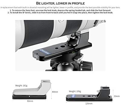 Leofoto Láb BT-02N Sony FE 200-600 MM F/5.6-6.3 G OSS E-Mount Objektív Arca Kompatibilis