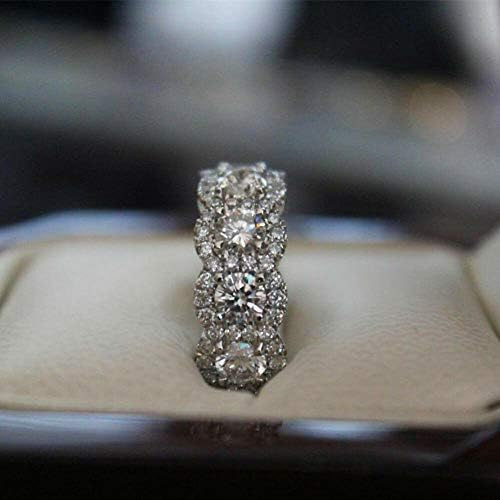 Trükk Pailin Luxus Kerek Fehér Zafír CZ Eljegyzési Gyűrű Fehér Arany Esküvői Finom Ékszerek (4)