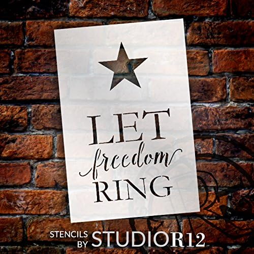 Hagyd, hogy a Szabadság Gyűrű Csillag Stencil által StudioR12 | Újrafelhasználható Mylar Sablon | Használja Festeni a Fa