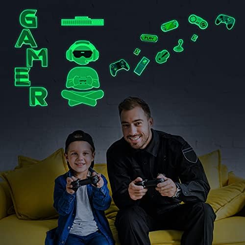11 Db Világít A Sötétben Gamer Fali Matricák Matrica Game Boy Gyermekek Videó-Szoba Dekor Világító Matricák Mennyezet, Fal