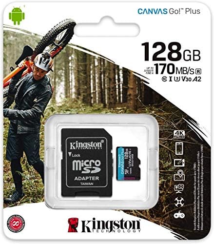 128GB Kingston SDXC Micro Vászon Menj! Plusz Memóriakártya & Adapter Működik a GoPro Hero 7 Fekete, Ezüst, Hero7 Fehér Kamera