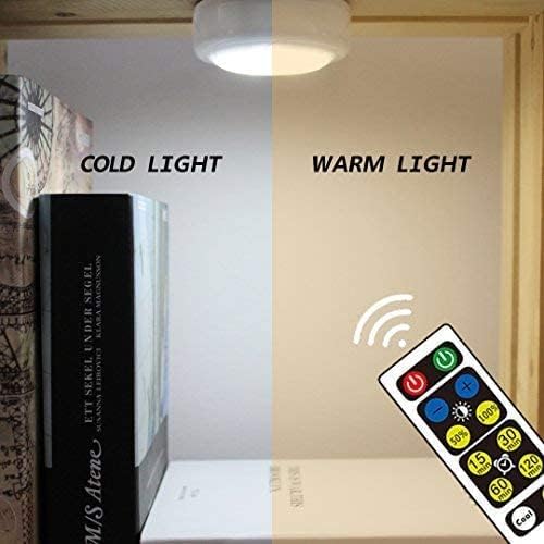 yucanucax Távirányító LED-Kabinet Nyomja Fény hideg/Meleg Állítható Éjszakai Fény, Powered by 3x1.5V AA Elem(Nem Tartozék)