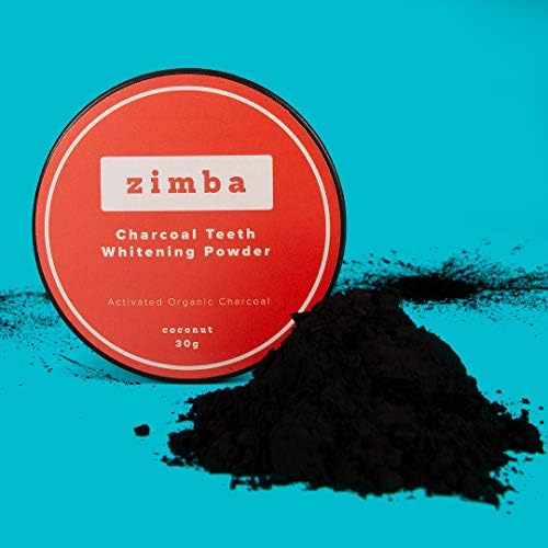 Zimba Aktív Szén Por - Fogfehérítő Fogkrém Por - Aktív Kókusz Szén folttisztító - Peroxid-Mentes Fogak Fehérítésére a Kávé,
