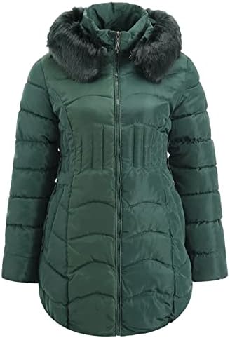 PRDECEXLU Tunika Hosszú Ujjú Téli Kabát Női Elegáns Nyaralás Kabát egyszínű Kényelmes Kap Bolyhos Meleg Zip