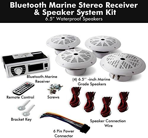 A tengeri Rádió Vevő Hangszóró Szett 12v Egységes Din Stílus Bluetooth-Kompatibilis Vízálló Digitális Hajó Dash Konzol Rendszer