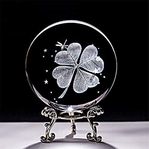 Szerencsés Ház 80mm 3D kristálygömb Miniatűr Virág Globe Lézer Gravírozás Kvarc Gömb lakberendezés Esküvő Ajándék, Dísz,