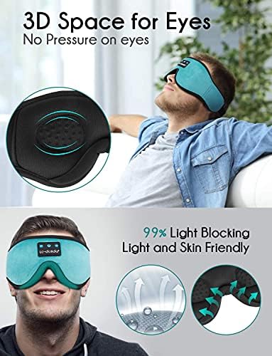 LC-dolida Bluetooth Aludni Maszk 3D-s Vezeték nélküli Zene Alszik Szem Maszk Fekete Aludni Maszk Bluetooth Fejhallgató (Kék)