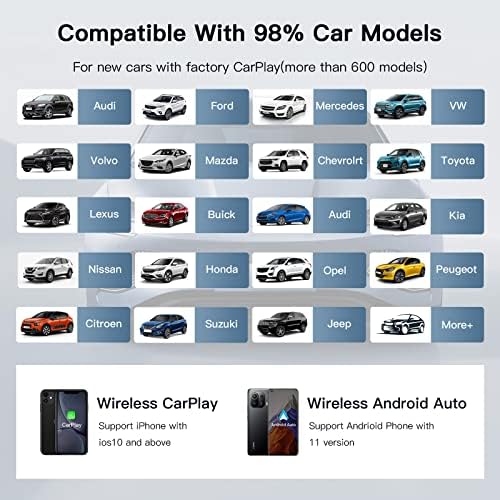 CARABC Vezeték nélküli CarPlay Adapter a Netflix &YouTube & Disney+ Android Automatikus Vezeték nélküli Adapter A Multimédia