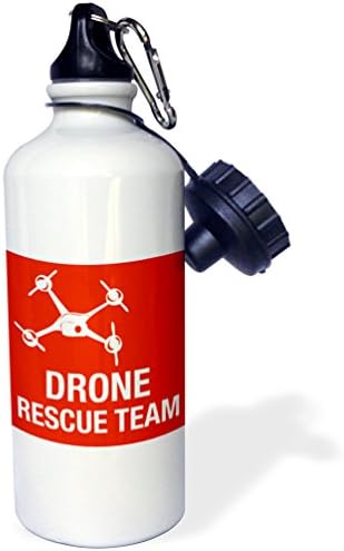 3dRose Vörös Drón a mentőcsapat A Levegőben Sport vizes Palackot, 21 oz, Természetes