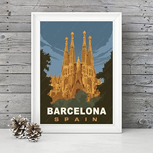 gaeaverse Spanyolország Barcelona City Táj Utazási Plakátok Vintage Room Decor Esztétikai Vászon Festmények Hálószoba Wall