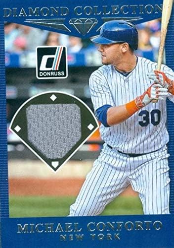 Michael Conforto játékos kopott jersey-i javítás baseball kártya (New York Mets) 2017 Donruss Diamond Collection DC-MC -