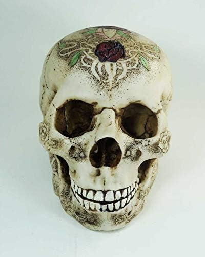 Figura Rózsa Szerelmes Szív Tetoválás Fej Koponya Csontváz Szobor Emberi 7.5 Magas Dekoráció