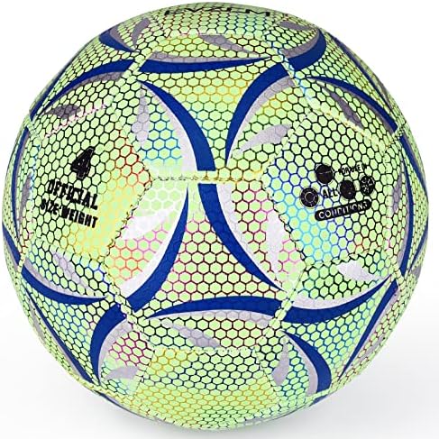 EVZOM Futball-Labda Világító Hivatalos Mérkőzés Játék Amerikai Futball-Labda Mérete 4, Fiúk, Lányok, Gyerekek Korosztály