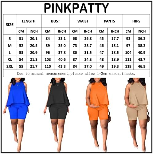 PinkPatty Női 2 Darab Ruhák, Ujjatlan, Magas Derék Rugalmas Széles Láb Nadrág Szett Loungewear Alkalmi, Laza Nyári Melegítőben