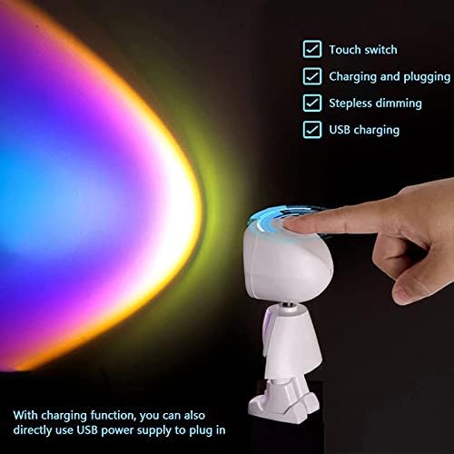 HGVVNM Projektoros Lámpa Nap Naplemente Robot Projektoros Lámpa USB Újratölthető Szobában Színes Dekoráció, Hangulat Ligh