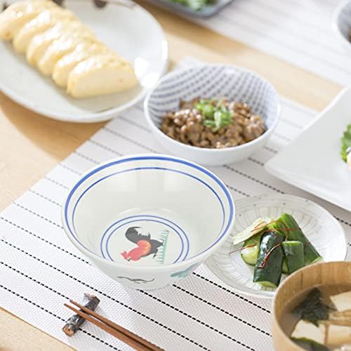 Hemoton Élelmiszer-Konténerek Nagy Dekoratív Tálat: Melamin Japán Ramen Tésztás Tál Kakas Nyomtatott Parasztház Leves Tál