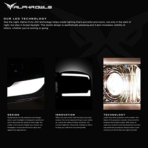 Alfa Baglyok 8711354 Projektor Fényszóró Fehér LED Bar - Fekete Borostyán Illik 2004-2008 Ford F150 / 2006-2008 Lincoln Mark