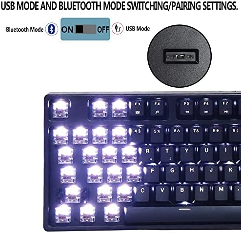 RK KIRÁLYI KLUDGE Mechanikus Billentyűzet 87 Kulcsok Fehér LED Háttérvilágítás Tenkeyless Gaming Billentyűzet Vezetékes/Vezeték