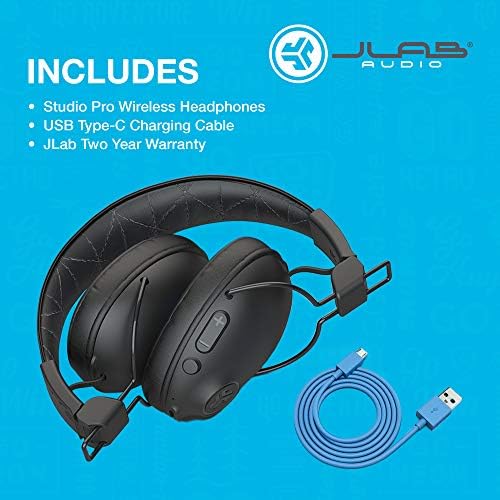 JLab Studio Pro Bluetooth Vezeték nélküli Fejhallgató | 50+ Óra Bluetooth-5 Játékidő | EQ3 Hang | Ultra-Plüss Műbőr & Cloud