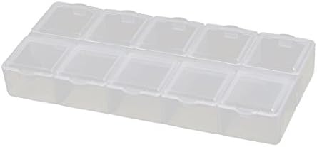 Aexit Téglalap alakú Műanyag Eszköz Szervezők Elektronikus Alkatrészek 10 Slot Tároló Doboz Esetben Konténer 13.3 cm x 5,8