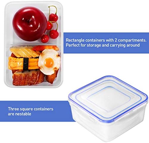 Hemoton 4DB Élelmiszer-Tároló edényben Fedő Műanyag Konténerek Meghatározott Mosogatógép Mikrohullámú sütő Fagyasztó Biztonságos
