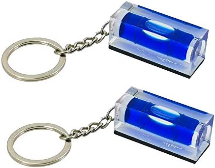 Mini Akril Kulcstartó Blokk Szinten Üveg - Csere Szint - Kép Lógott Szint - Pocket Szint - vízmérték mágneses - Pack 4 (kék)